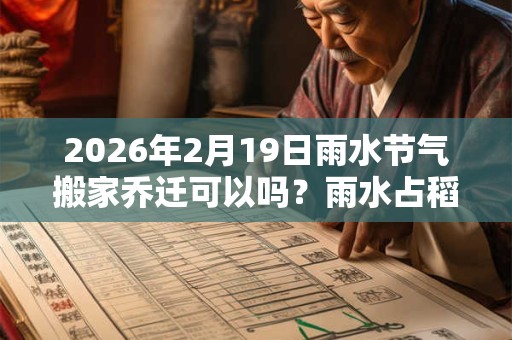 2026年2月19日雨水节气搬家乔迁可以吗？雨水占稻色是什么意思？