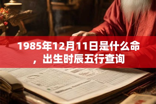 1985年12月11日是什么命，出生时辰五行查询