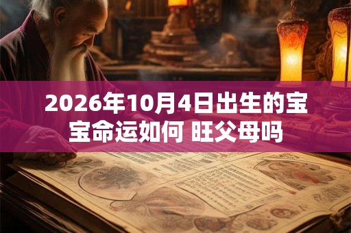 2026年10月4日出生的宝宝命运如何 旺父母吗