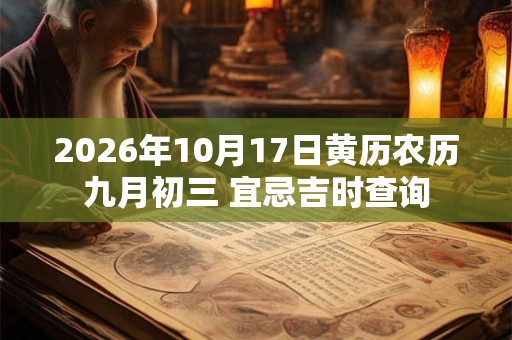 2026年10月17日黄历农历九月初三 宜忌吉时查询
