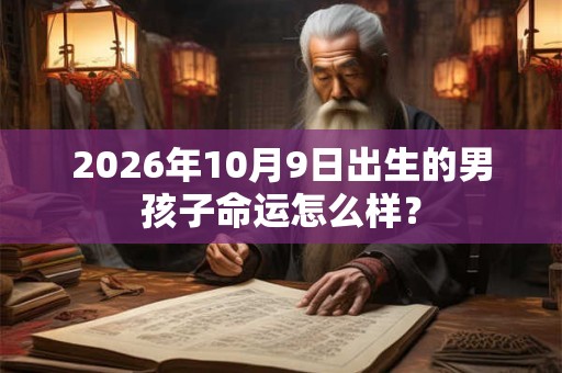 2026年10月9日出生的男孩子命运怎么样？