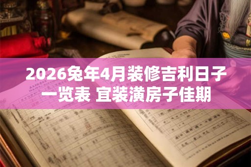 2026兔年4月装修吉利日子一览表 宜装潢房子佳期 2026兔年4月装修吉利日子一览表 宜装潢房子佳期