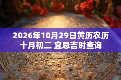 2026年10月29日黄历农历十月初二 宜忌吉时查询