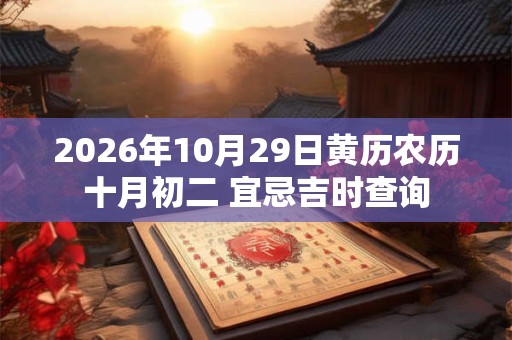 2026年10月29日黄历农历十月初二 宜忌吉时查询