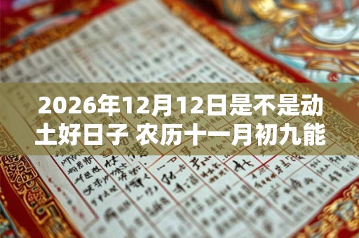 2026年12月12日是不是动土好日子 农历十一月初九能动土吗