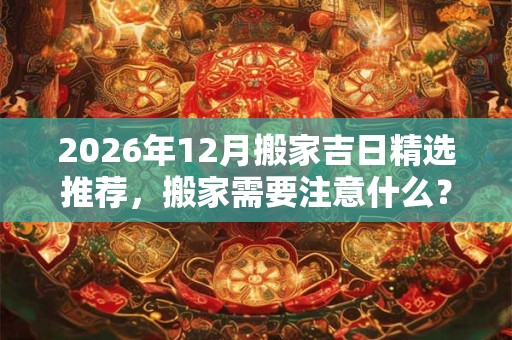 2026年12月搬家吉日精选推荐,搬家需要注意什么? 2026年12月搬家吉日精选推荐,搬家需要注意什么?