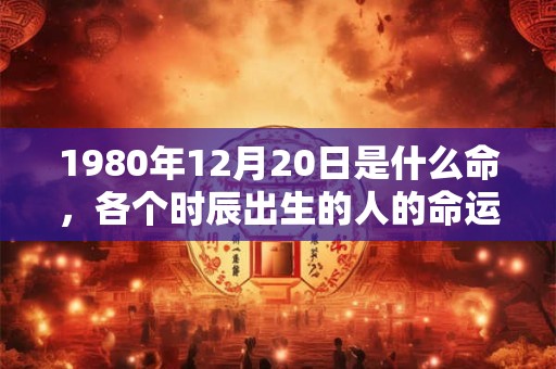 1980年12月20日是什么命，各个时辰出生的人的命运