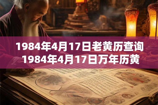1984年4月17日老黄历查询 1984年4月17日万年历黄道吉日