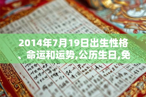 2014年7月19日出生性格、命运和运势,公历生日,免费算命 2014年7月19日出生性格、命运和运势,公历生日,免费算命