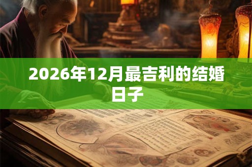 2026年12月最吉利的结婚日子
