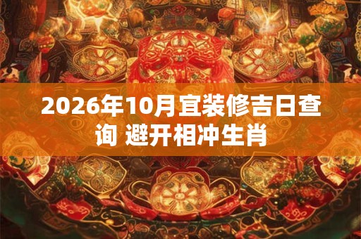 2026年10月宜装修吉日查询 避开相冲生肖