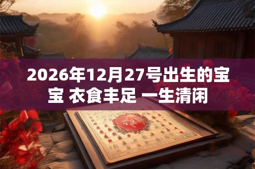 2026年12月27号出生的宝宝 衣食丰足 一生清闲 2026年12月27号出生的宝宝 衣食丰足 一生清闲