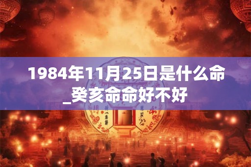 1984年11月25日是什么命_癸亥命命好不好