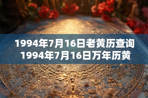 1994年7月16日老黄历查询 1994年7月16日万年历黄道吉日