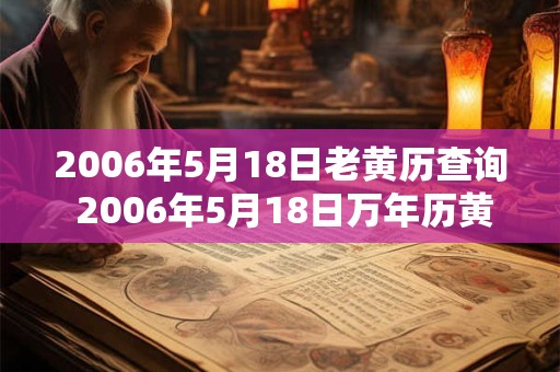 2006年5月18日老黄历查询 2006年5月18日万年历黄道吉日