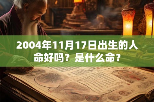 2004年11月17日出生的人命好吗？是什么命？