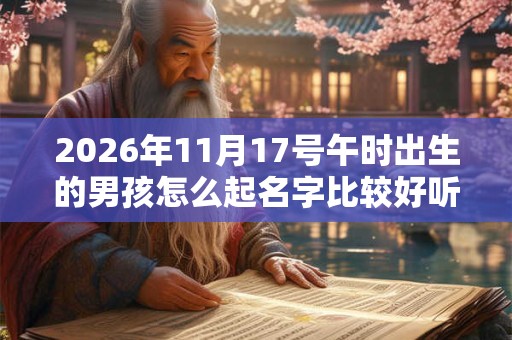 2026年11月17号午时出生的男孩怎么起名字比较好听