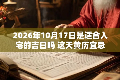 2026年10月17日是适合入宅的吉日吗 这天黄历宜忌