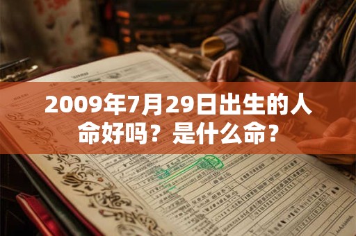 2009年7月29日出生的人命好吗？是什么命？