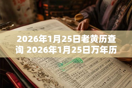 2026年1月25日老黄历查询 2026年1月25日万年历黄道吉日