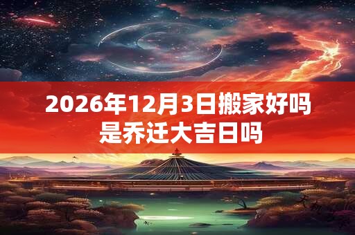 2026年12月3日搬家好吗 是乔迁大吉日吗