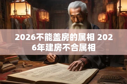 2026不能盖房的属相 2026年建房不合属相