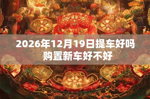 2026年12月19日提车好吗  购置新车好不好