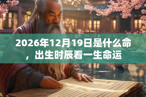 2026年12月19日是什么命，出生时辰看一生命运
