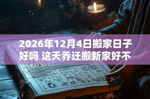 2026年12月4日搬家日子好吗 这天乔迁搬新家好不好