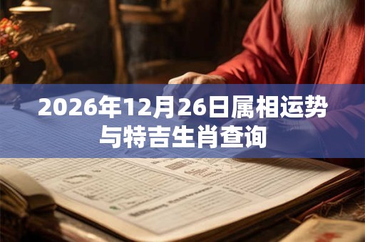 2026年12月26日属相运势与特吉生肖查询