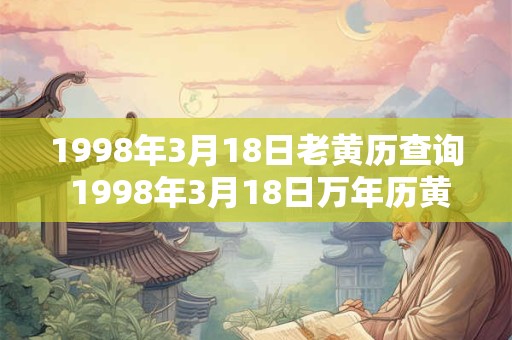 1998年3月18日老黄历查询 1998年3月18日万年历黄道吉日 1998年3月18日老黄历查询 1998年3月18日万年历黄道吉日