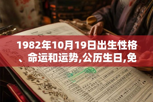 1982年10月19日出生性格、命运和运势,公历生日,免费算命