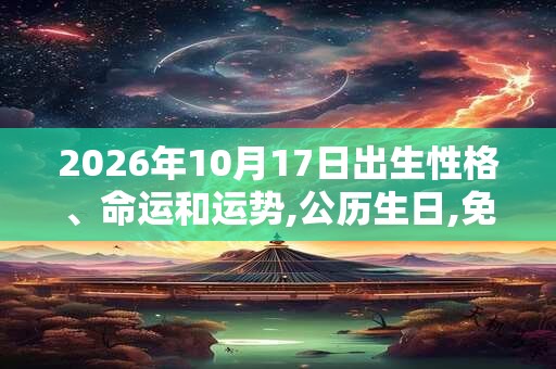 2026年10月17日出生性格、命运和运势,公历生日,免费算命