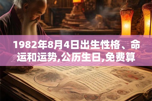 1982年8月4日出生性格、命运和运势,公历生日,免费算命