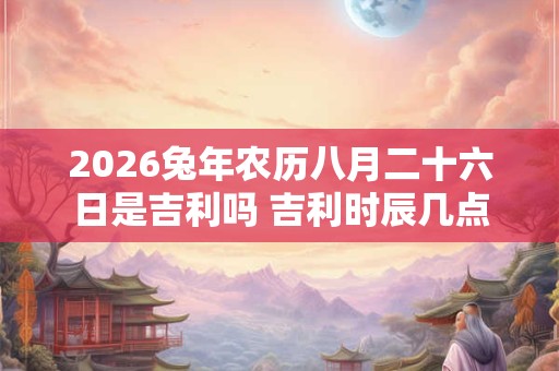 2026兔年农历八月二十六日是吉利吗 吉利时辰几点