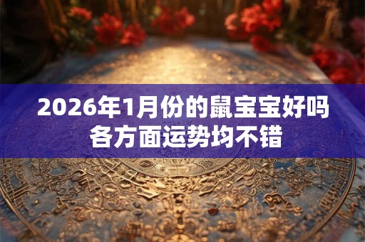 2026年1月份的鼠宝宝好吗 各方面运势均不错