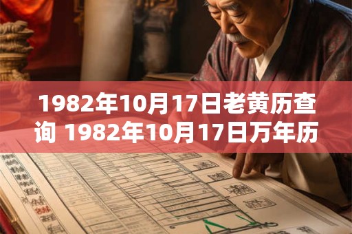 1982年10月17日老黄历查询 1982年10月17日万年历黄道吉日 1982年10月17日老黄历查询 1982年10月17日万年历黄道吉日