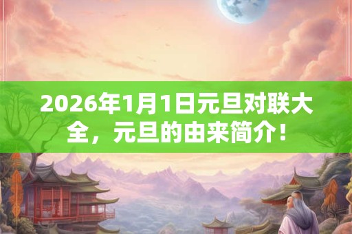 2026年1月1日元旦对联大全，元旦的由来简介！