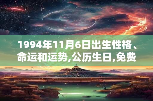 1994年11月6日出生性格、命运和运势,公历生日,免费算命 1994年11月6日出生性格、命运和运势,公历生日,免费算命