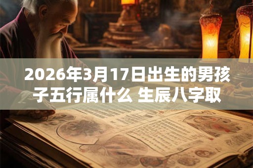 2026年3月17日出生的男孩子五行属什么 生辰八字取名