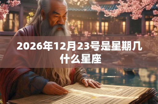 2026年12月23号是星期几 什么星座