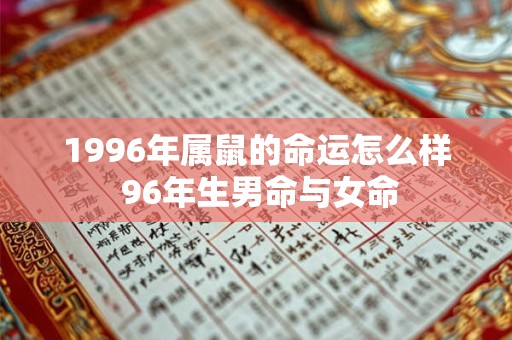 1996年属鼠的命运怎么样 96年生男命与女命