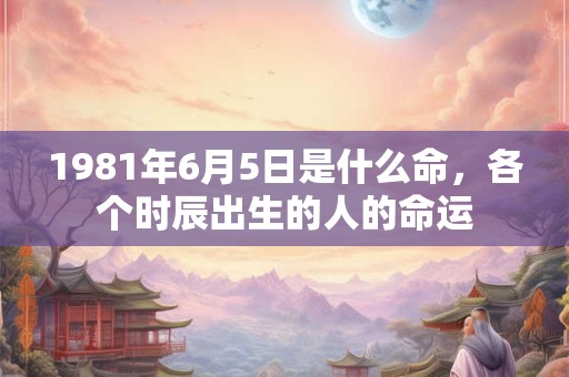 1981年6月5日是什么命，各个时辰出生的人的命运