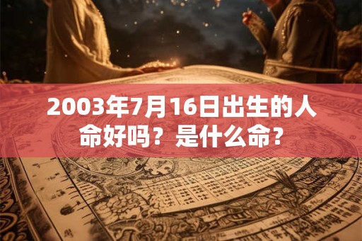 2003年7月16日出生的人命好吗？是什么命？