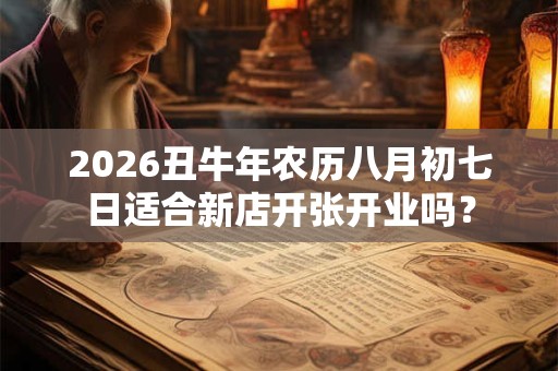 2026丑牛年农历八月初七日适合新店开张开业吗？