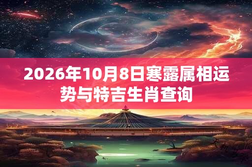 2026年10月8日寒露属相运势与特吉生肖查询