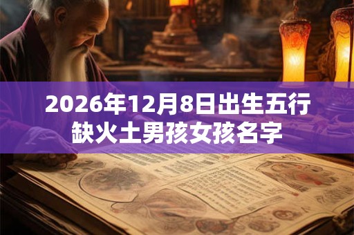 2026年12月8日出生五行缺火土男孩女孩名字