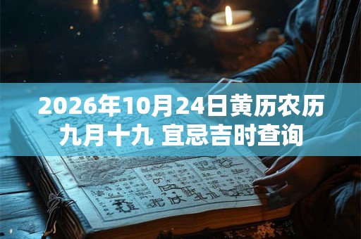 2026年10月24日黄历农历九月十九 宜忌吉时查询 2026年10月24日黄历农历九月十九 宜忌吉时查询