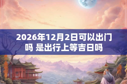 2026年12月2日可以出门吗 是出行上等吉日吗