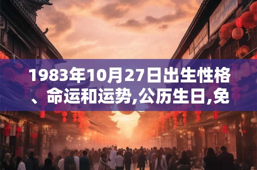 1983年10月27日出生性格、命运和运势,公历生日,免费算命 1983年10月27日出生性格、命运和运势,公历生日,免费算命